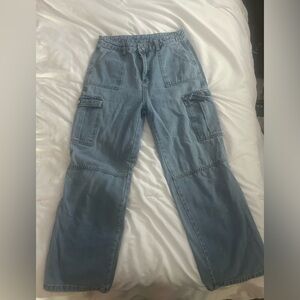 Large blue cargo jeans